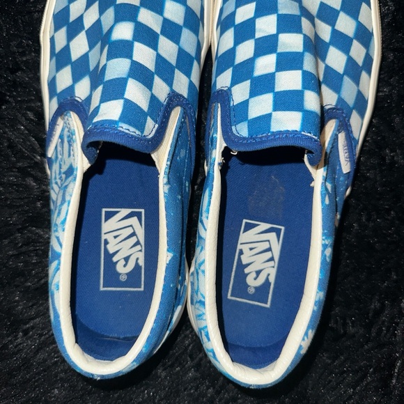 unisex blue checkered/tropical ‘Vans’ - Picture 3 of 7